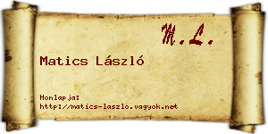 Matics László névjegykártya