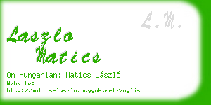 laszlo matics business card