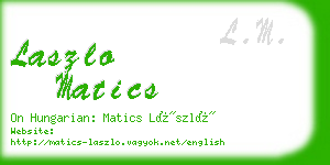 laszlo matics business card